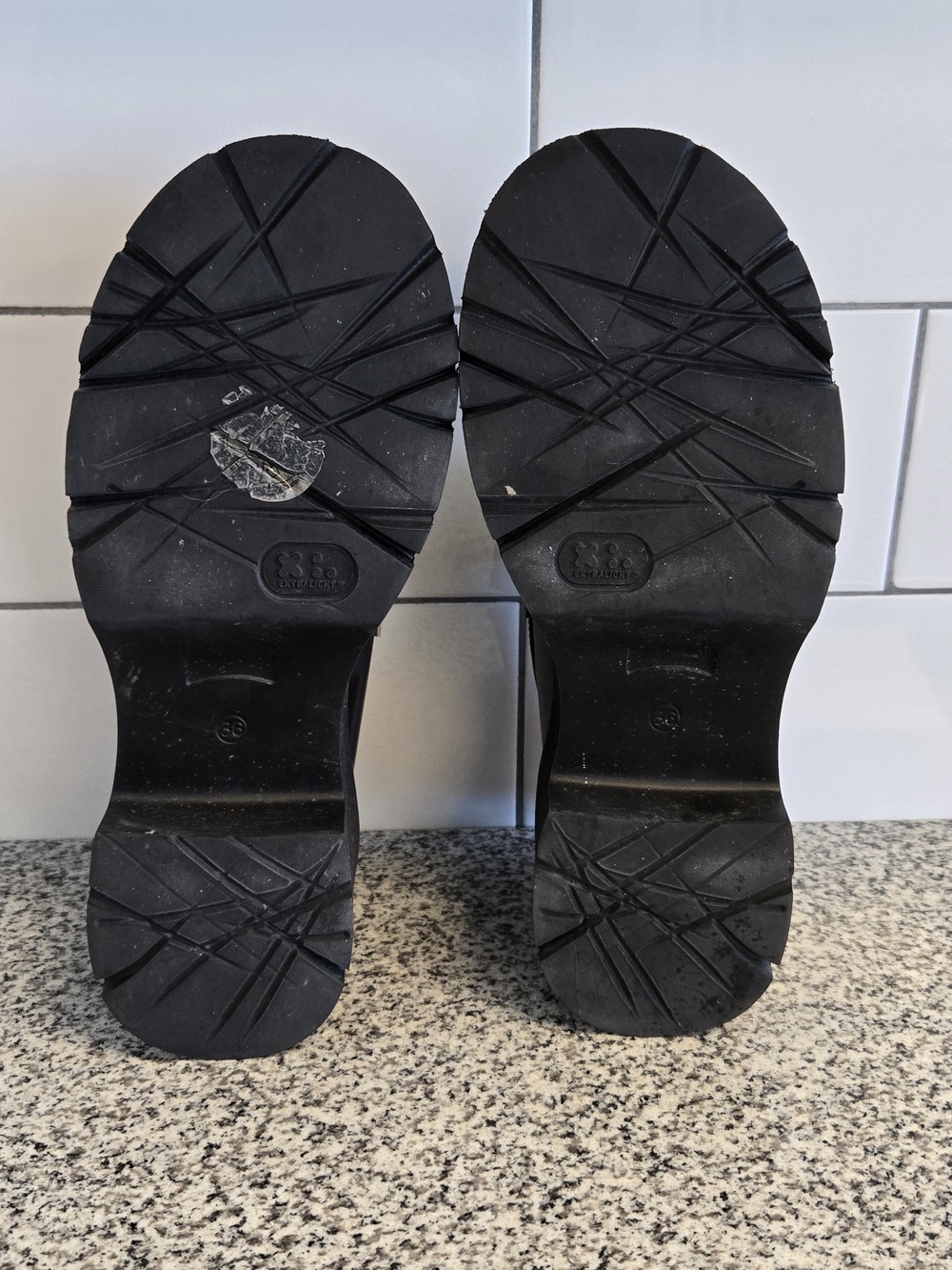 Camper Dark Brown, Grey and Cream Platform Loafers - Picture 7 of 10